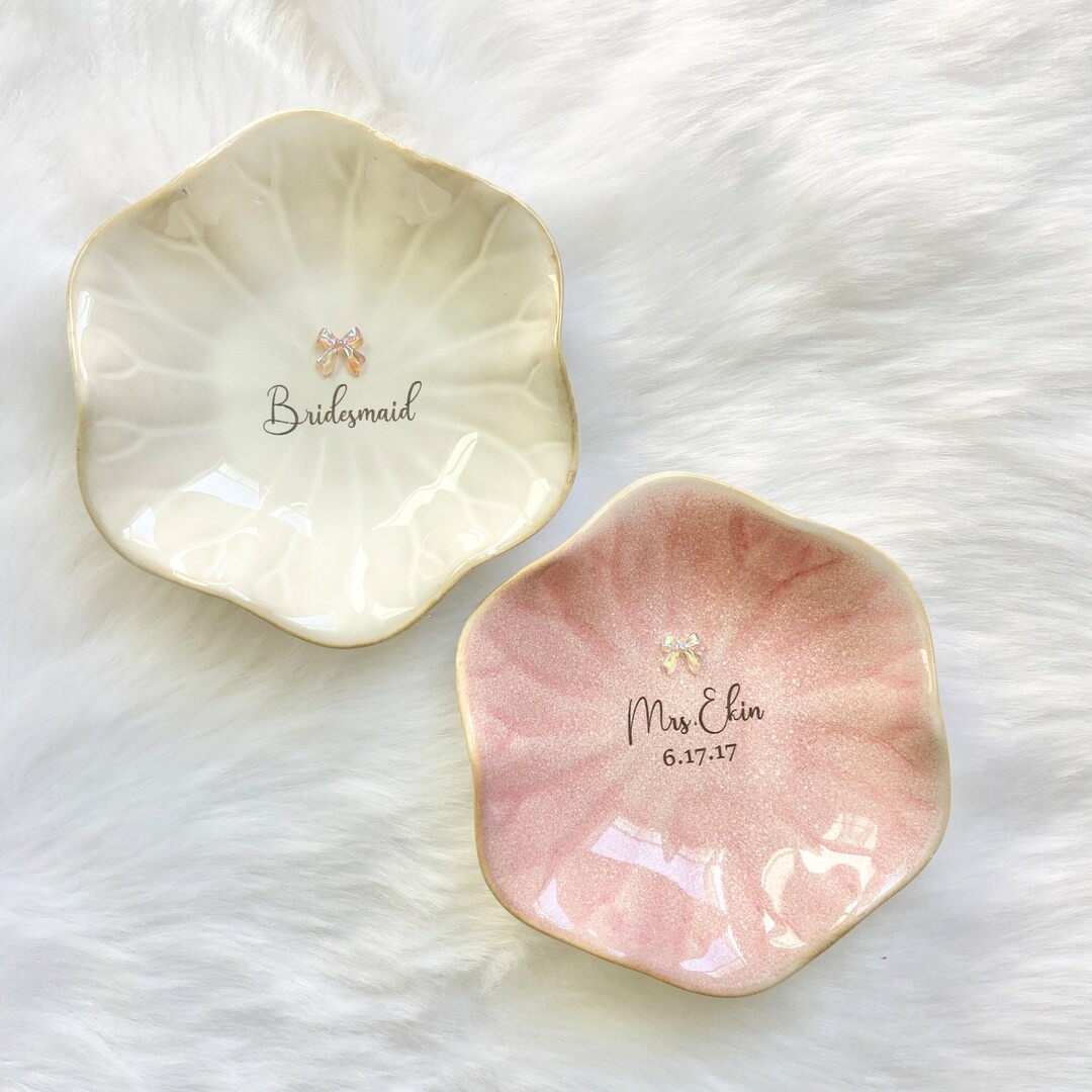 Personalized Jewelry Dish for Bridesmaid Gift for Engagement Ring Dish Gift Bridal Shower Gift fo... | Etsy (US)