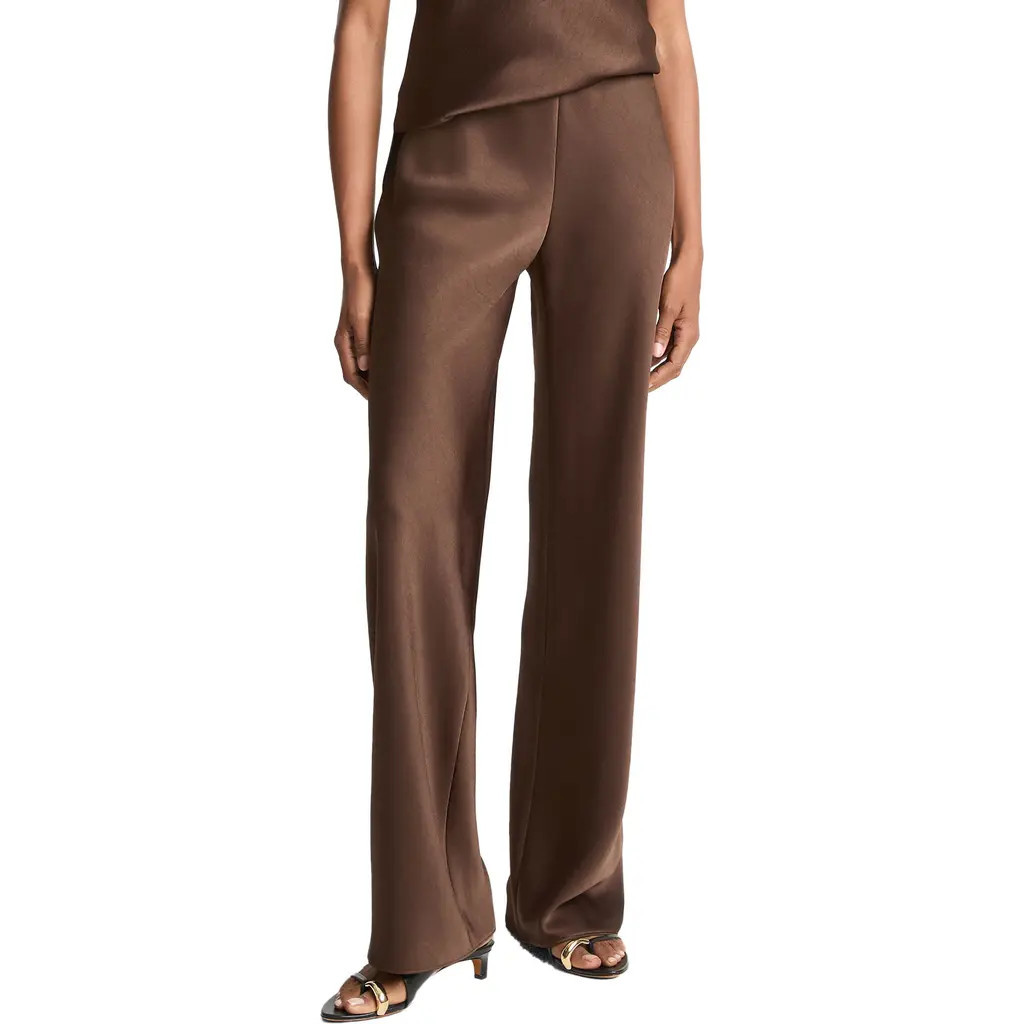Vince Fluid High Waist Straight Leg Pants in Espresso at Nordstrom, Size X-Large | Nordstrom