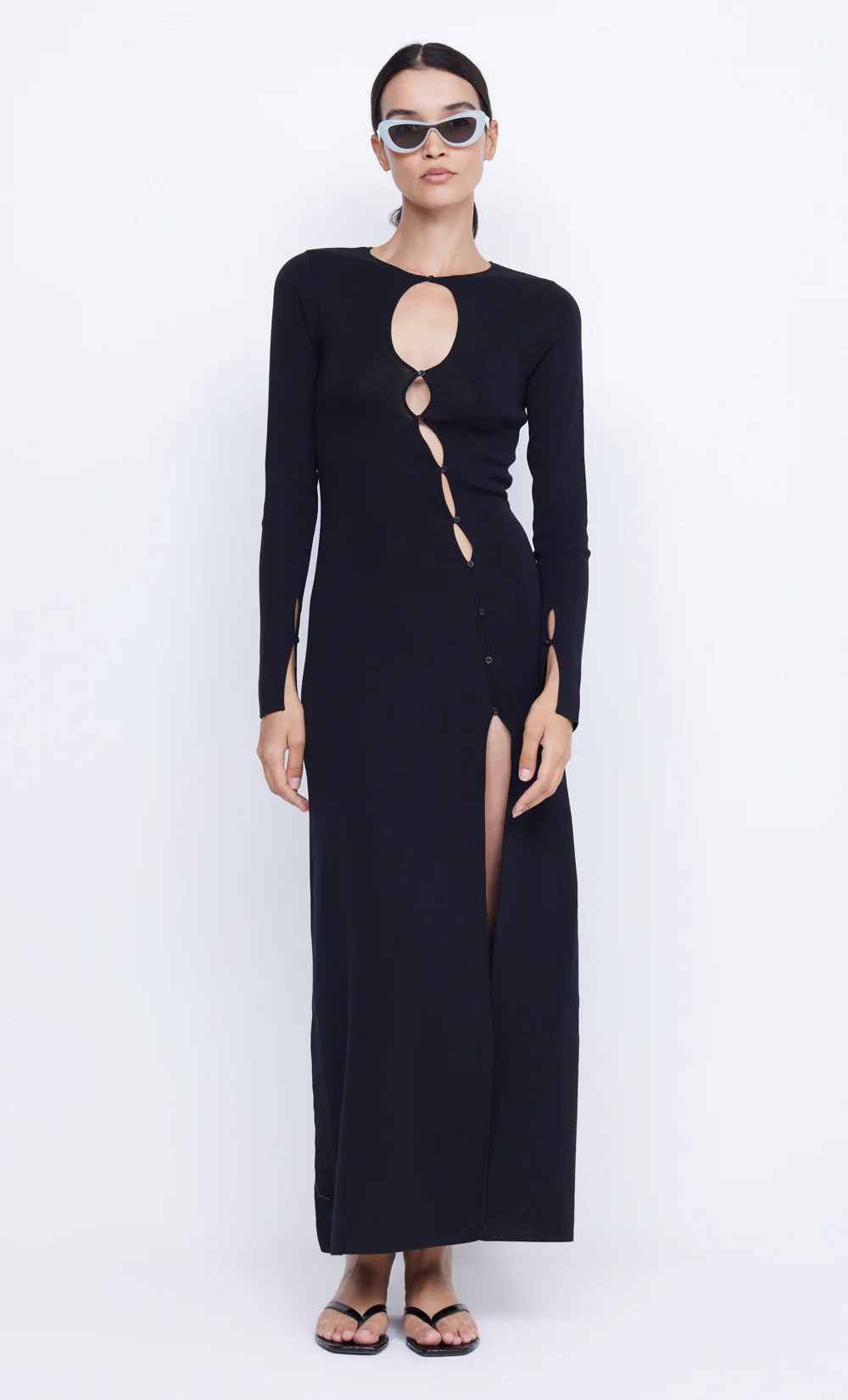 ALIENOR KEY HOLE KNIT DRESS - BLACK | Bec & Bridge (Global)