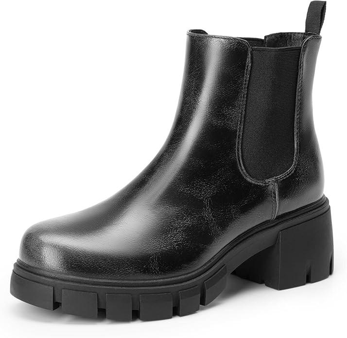 DREAM PAIRS Women's Elastic Chelsea Ankle Boots Platform Low Chunky Block Heel Lug Sole Slip on F... | Amazon (US)