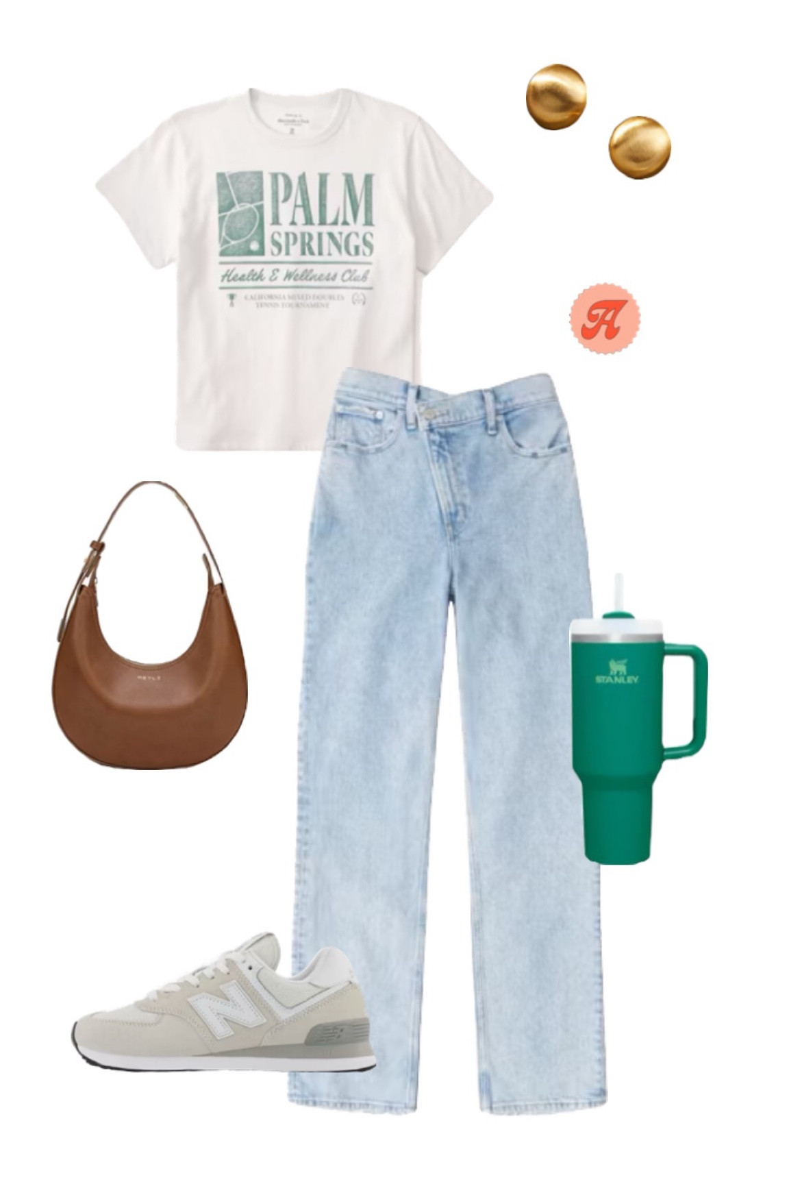 Running errands but still looking cute ✨

Tags: tee, crossover jeans, asymmetrical, light wash, vacation, everyday, casual, Stanley, green, gold jewelry

#LTKstyletip #LTKFind #LTKshoecrush