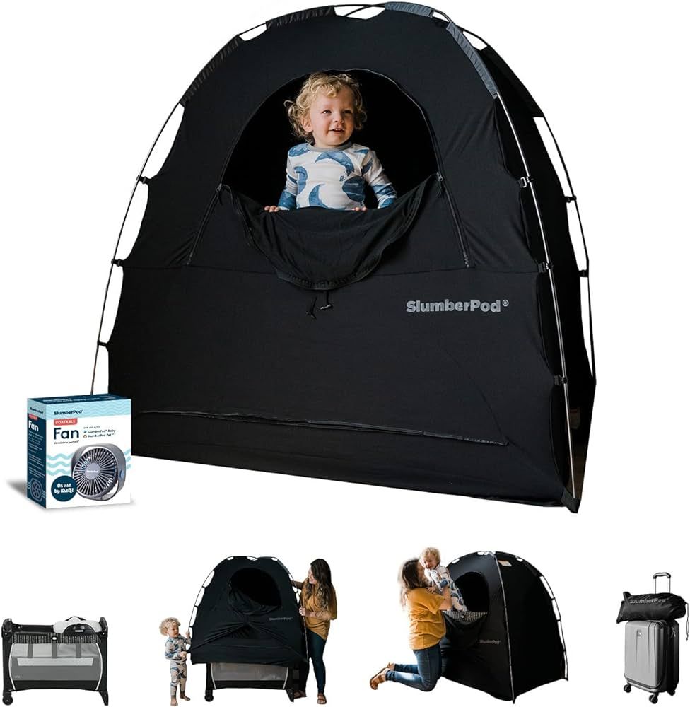 SlumberPod and Fan Combo Portable Privacy Pod Blackout Canopy Crib Cover, Sleeping Space for Age ... | Amazon (US)