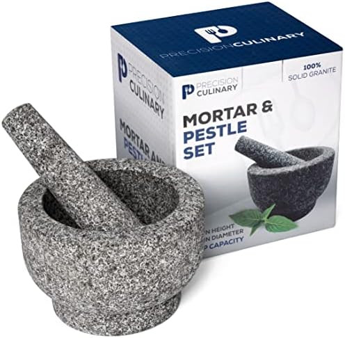 Granite Mortar and Pestle Set - 6 Inch Diameter 2 Cup Capacity. Unpolished Granite Stone Mortar a... | Amazon (US)