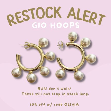 RUN! The Sheila Fajl jewelry Gio Hoops Hoop earrings just restocked and these will NOT last long. Grab yours now before they’re gone! Save 10% on your order with code OLIVIA at checkout. These are the perfect Spring and Summer Earrings and would also be perfect for Easter! 

#LTKSeasonal #LTKFind