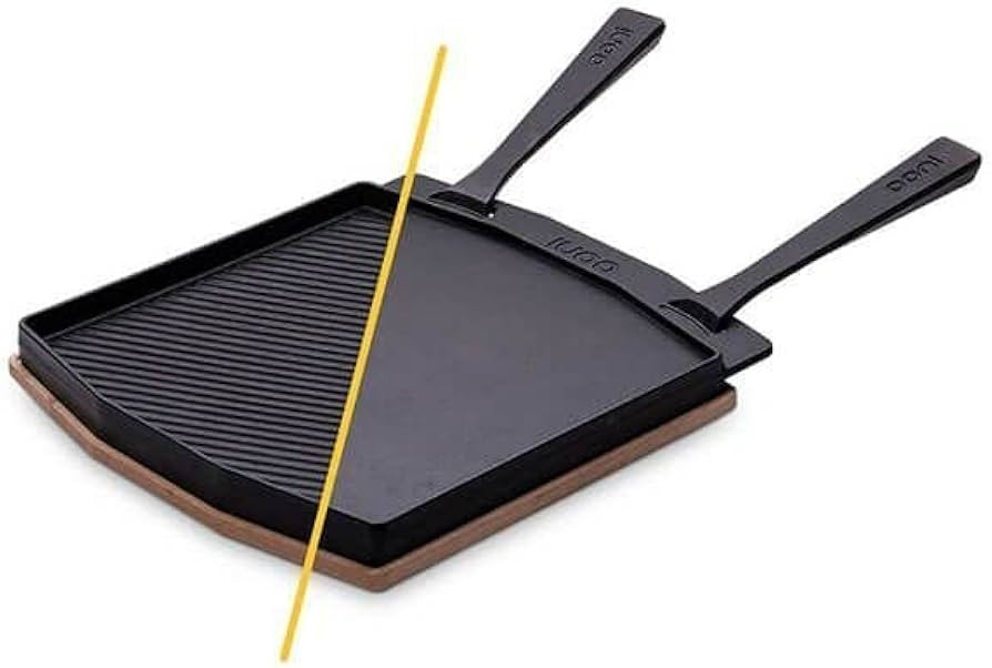 Ooni Dual-Sided Grizzler Plate - Reversible Cast Iron Pan - Cast Iron Skillet with Removable Hand... | Amazon (US)