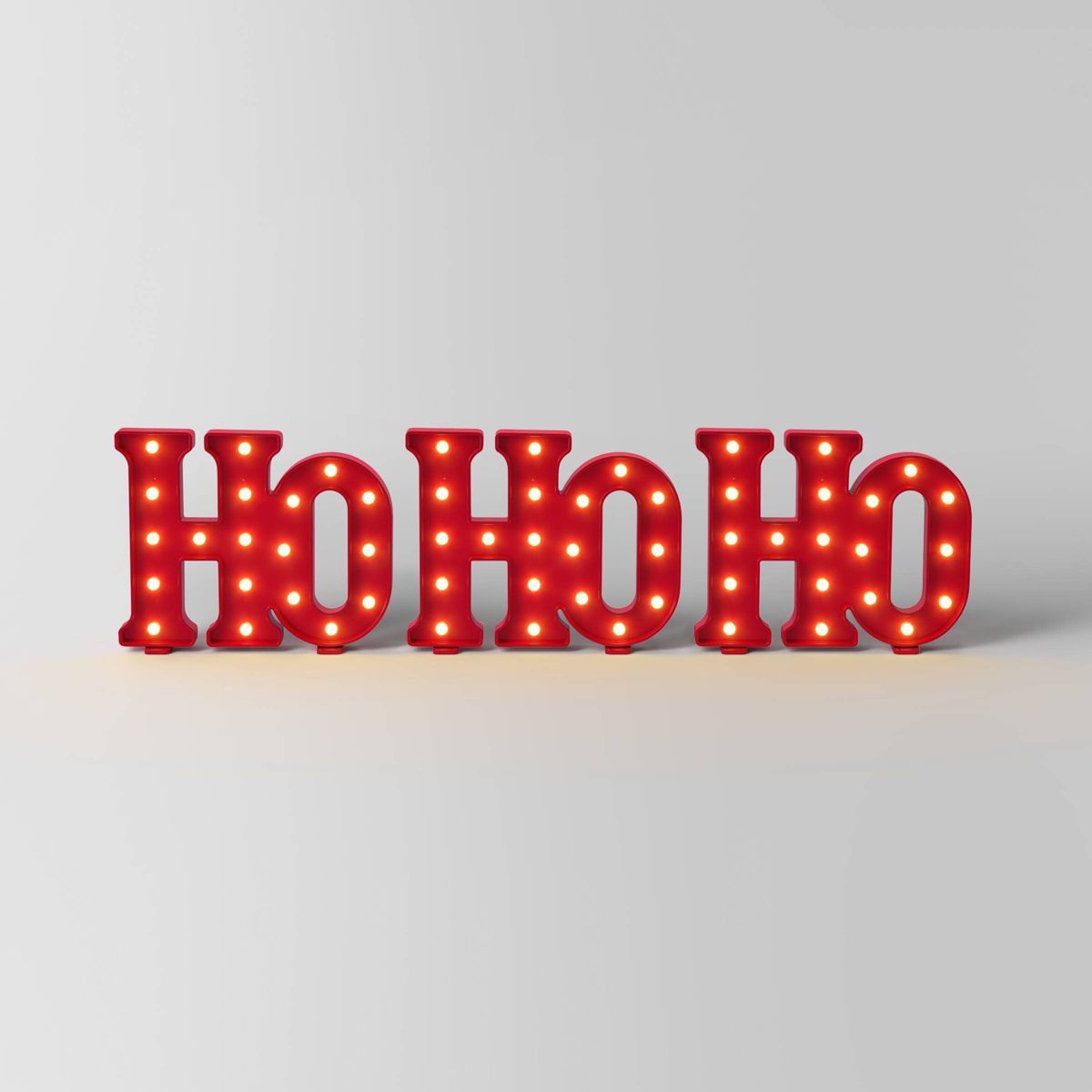 16" LED Red 'Ho Ho Ho' Christmas Novelty Sculpture Light Warm White - Wondershop™ | Target
