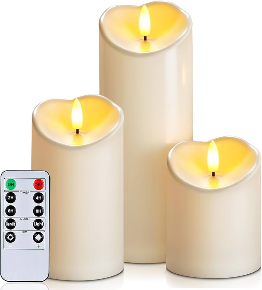 Homemory Flameless Candles with Timer and Remote Control, Battery Operated LED Candles, Realistic... | Amazon (US)