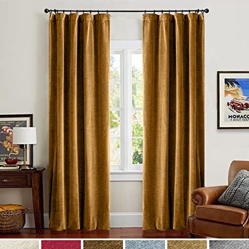 Lazzzy Velvet Curtains 84 Room Darkening Blackout Curtains Thermal Insulated Window Super Soft Lu... | Amazon (US)