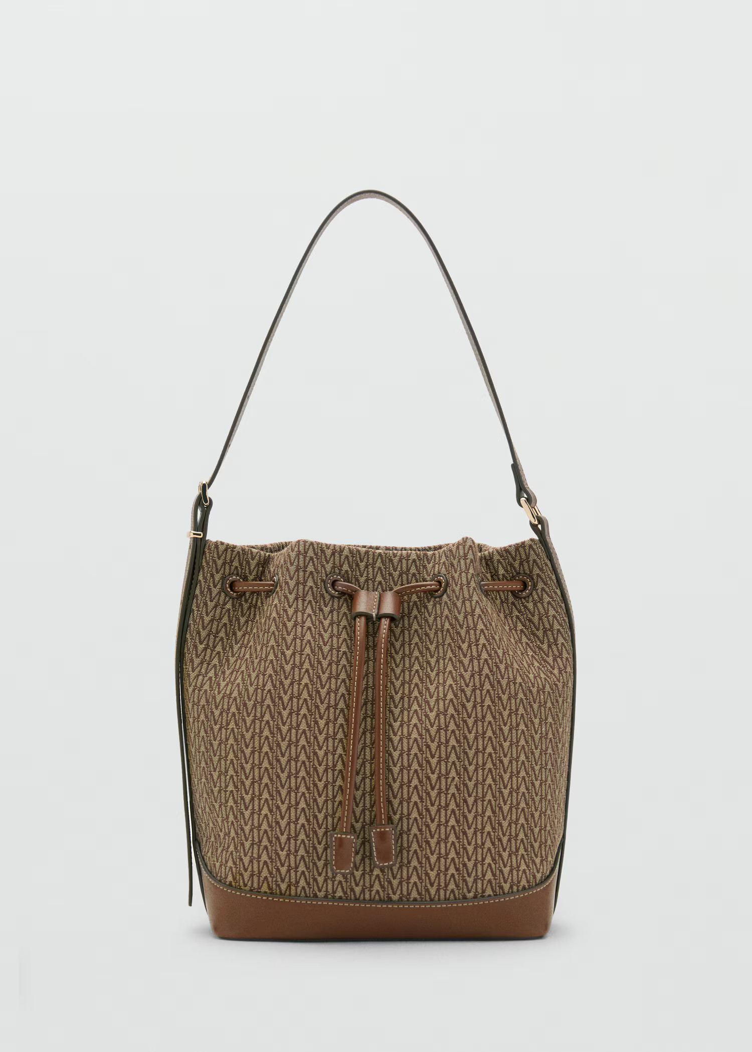 Bucket bag with printed logo - Women | MANGO United Kingdom | MANGO (UK)