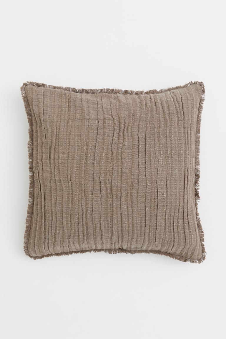 Crinkled linen-blend cushion cover | H&M (UK, MY, IN, SG, PH, TW, HK)