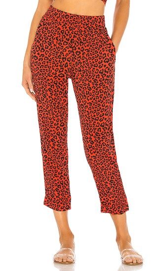 X REVOLVE Avery Pant in Red Leopard | Revolve Clothing (Global)