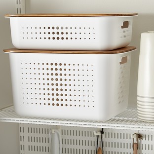 White Nordic Storage Baskets with Handles | The Container Store