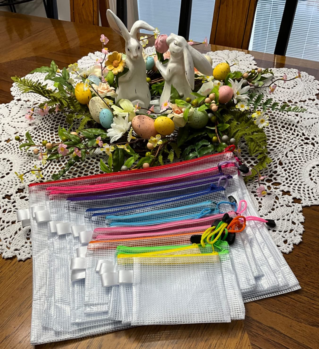 JARLINK 18 Pack 8 Sizes Mesh Pouch, 9 Colors, Waterproof Zipper Bags Document Multipurpose Travel... | Amazon (US)