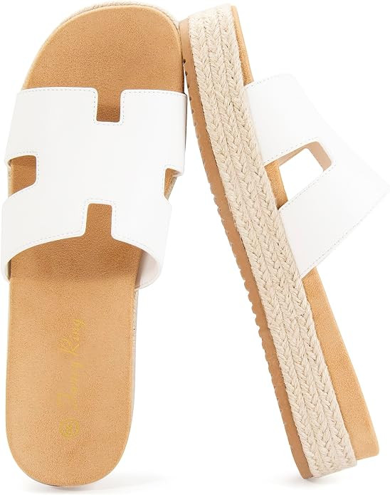 Women's Platform Wedge H-Band Espadrilles Sandals Slip on Beach Vacation Sandals Flatform Open To... | Amazon (US)
