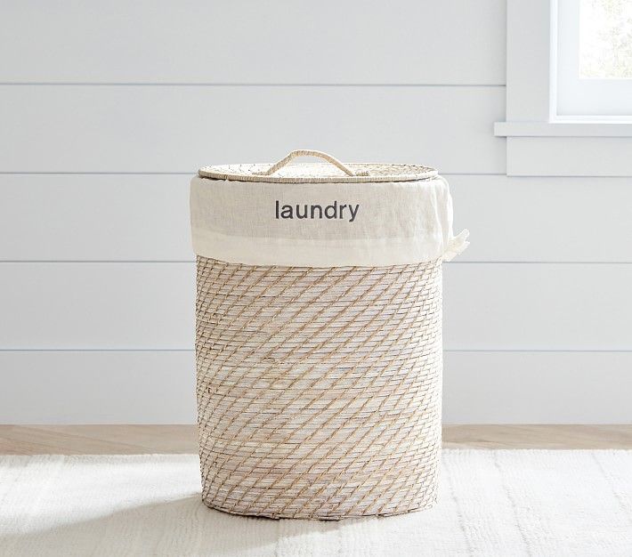 Quinn White Washed Hamper | Pottery Barn Kids