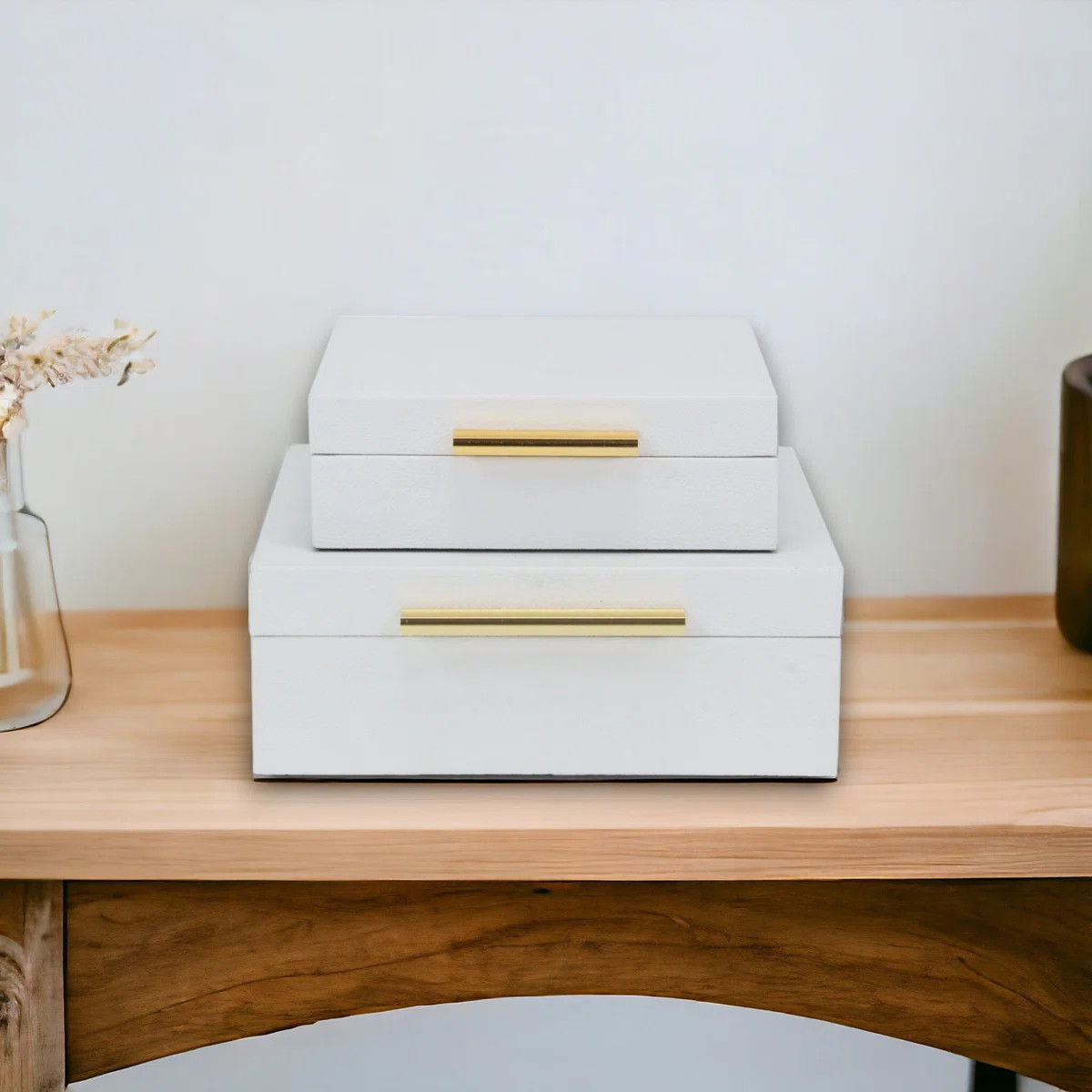 Willa Arlo™ Interiors Rebeka Faux Shagreen Square Decorative Box Set & Reviews | Wayfair | Wayfair North America