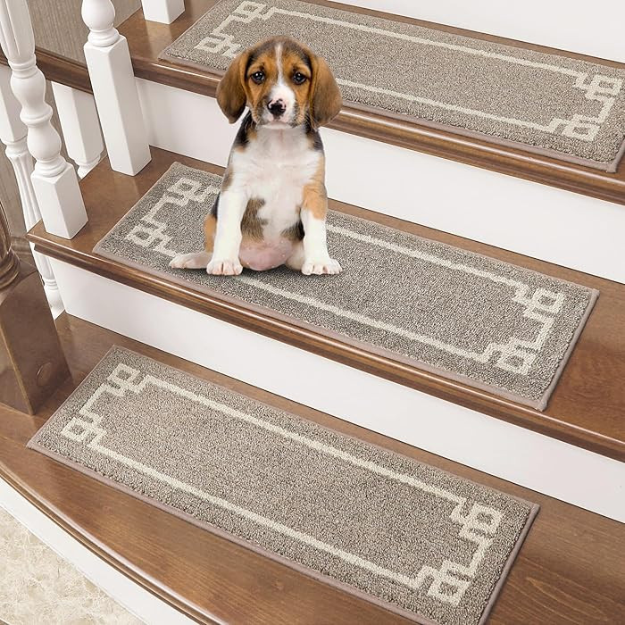 BEQHAUSE Stair Treads for Wooden Steps Non Slip Washable Carpet Stair Treads with Reusable Residu... | Amazon (US)