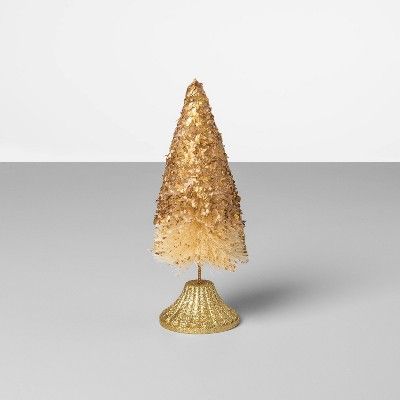 9" x 3.5" Bottle Brush Christmas Tree Gold - Opalhouse™ | Target
