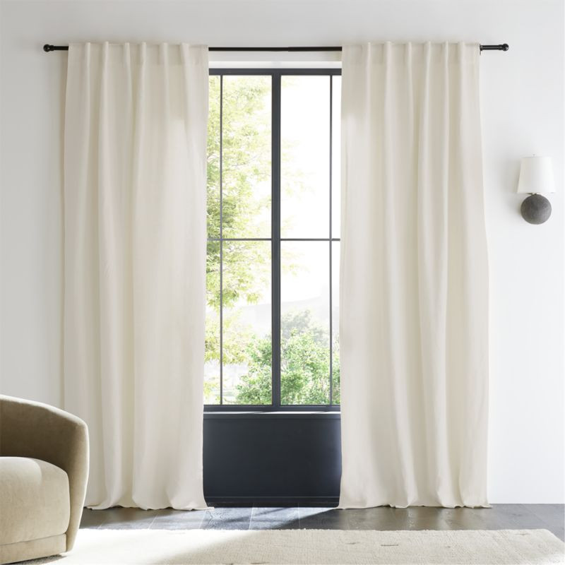 Ivory EUROPEAN FLAX -Certified Linen Window Curtain Panels | Crate & Barrel | Crate & Barrel