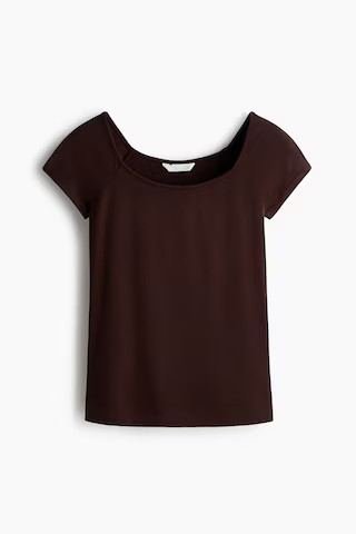 H & M - Ribbed Top - Brown | H&M (US + CA)