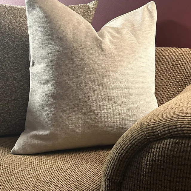 Brown and Beige Basketweave Woven Pillow Cover,natural Linen Textured Thick Fabric,brown and Beig... | Etsy (US)