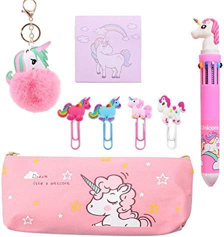 Back To School Gift,Unicorns Birthday Gifts for Girls,Pink Princess School Supplies,Unicorn Stationa | Amazon (US)