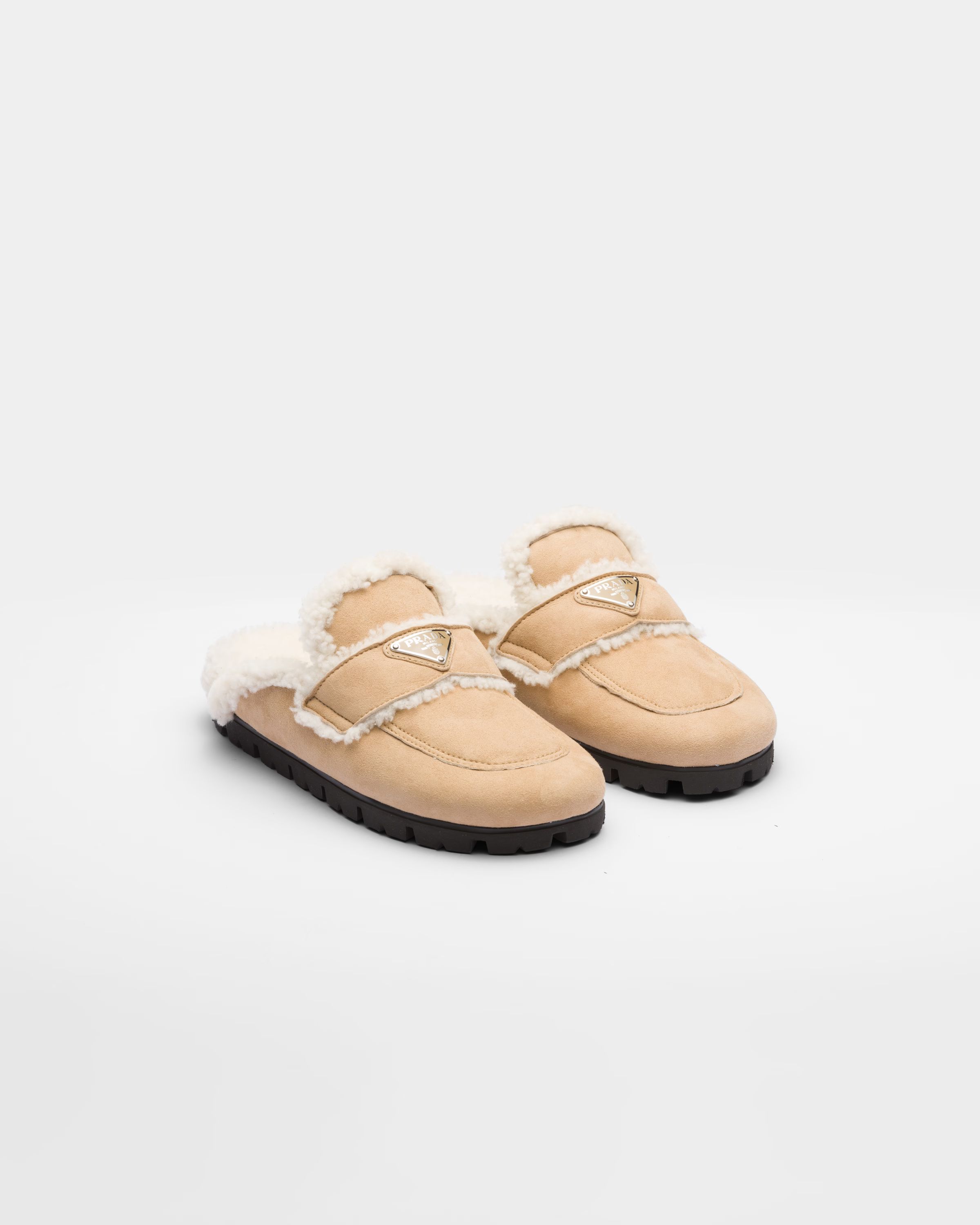 Shearling slippers | Prada US