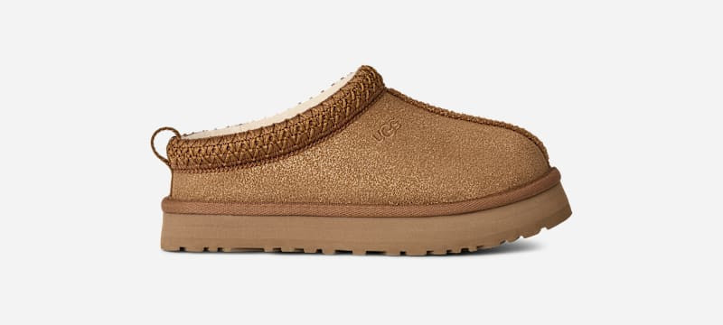 UGG® Kids' Tazz Dazzle Suede Slippers in Chestnut, Size 4K | UGG (US)