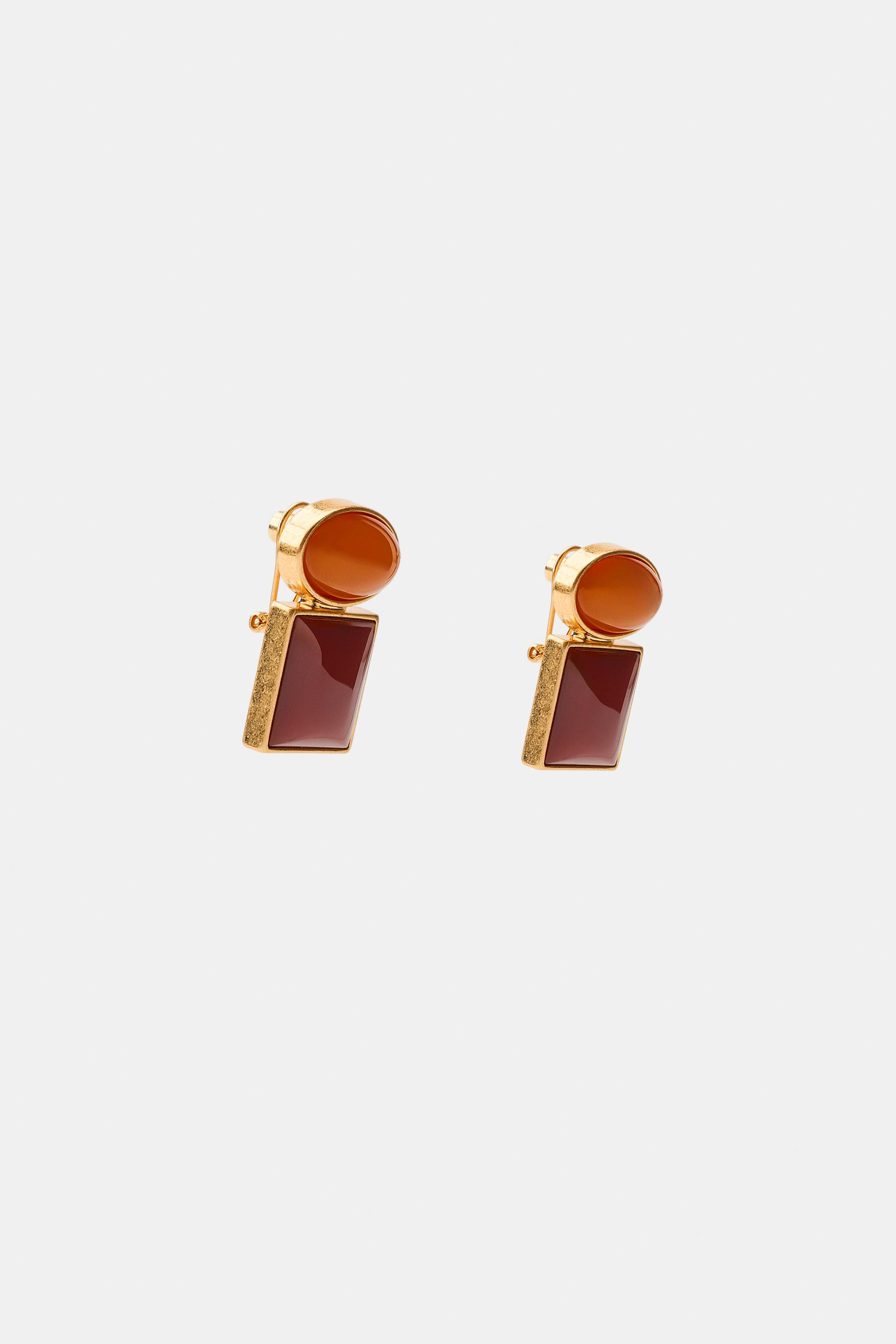 GEOMETRIC RESIN EARRINGS | Zara US