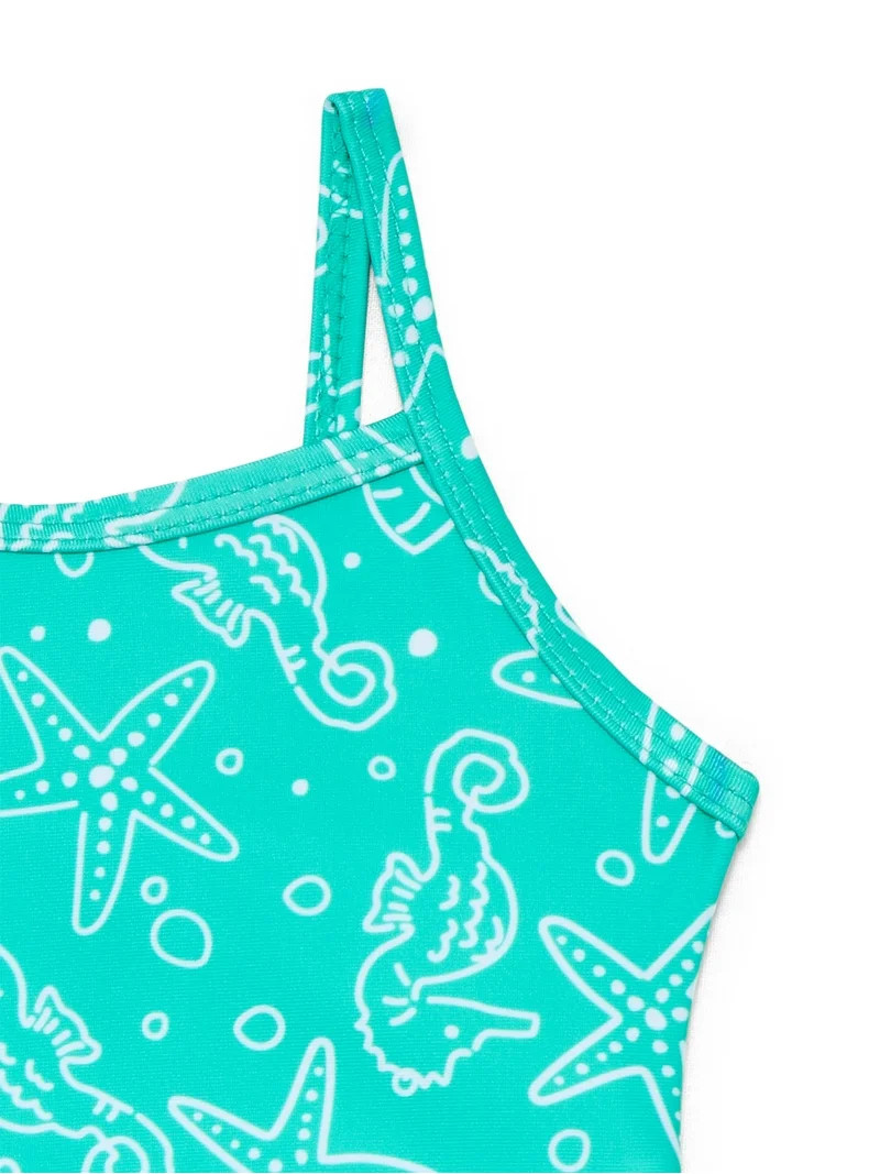 Wonder Nation Toddler Girl One- Piece Swimsuit, Sizes 12M-5T | Walmart (US)