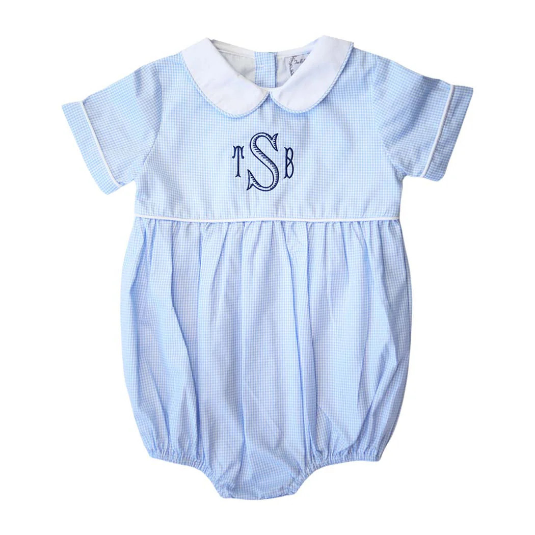 Avery Gingham Bubble in Blue | The Bella Bean