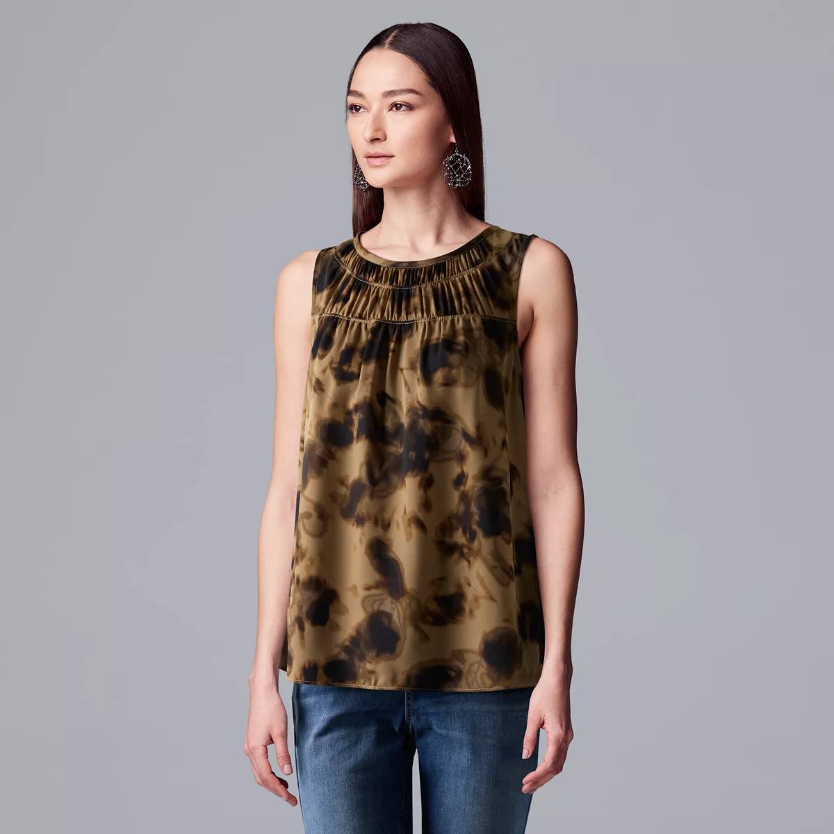 Women's Simply Vera Vera Wang Smocked-Yoke Top | Kohl's