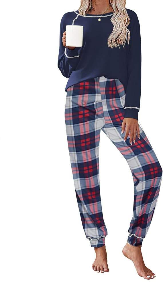 Ekouaer Pajamas Set for Women Soft Comfy Pjs Sets Long Sleeve Sleepwear Loungewear S-XXL | Amazon (US)