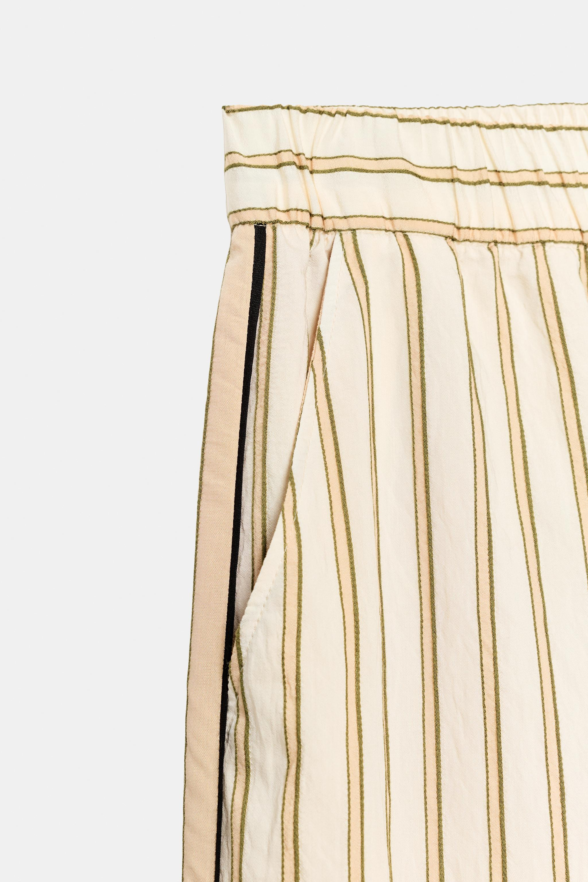 ZW COLLECTION CONTRAST STRIPED TROUSERS | Zara UK