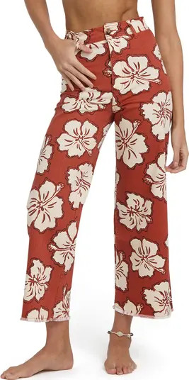 Free fall Print Wide Leg Twill Pants | Nordstrom