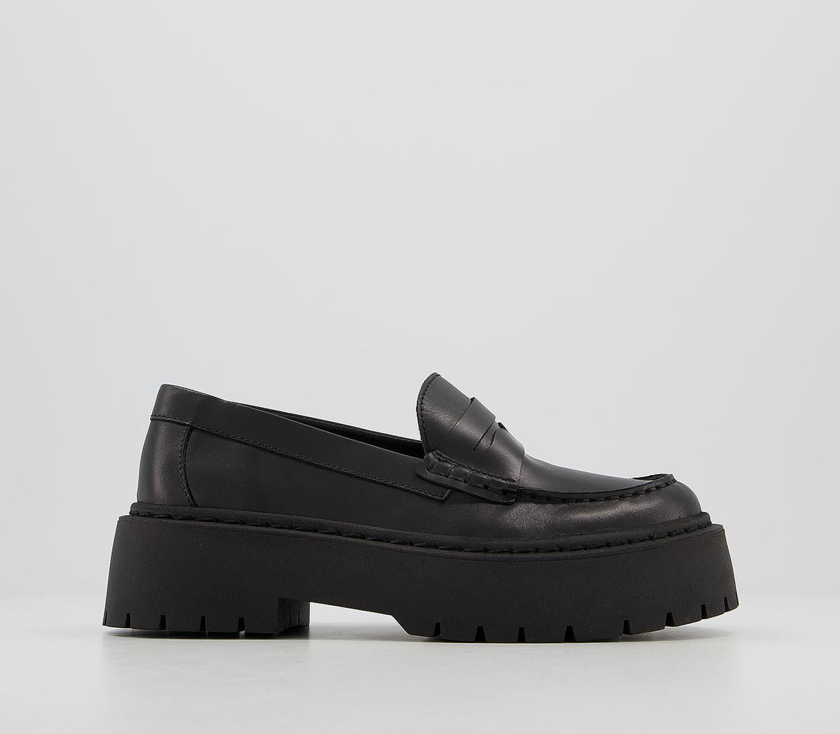 Office Flair Chunky Loafers Black Leather - Flats | OFFICE London (UK)