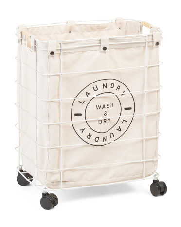 Metal Rectangular Hamper With Natural Canvas Liner | TJ Maxx