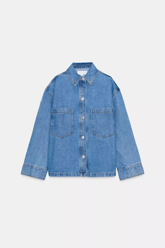DENIM OVERSHIRT WITH POCKETS ZW COLLECTION | Zara AU