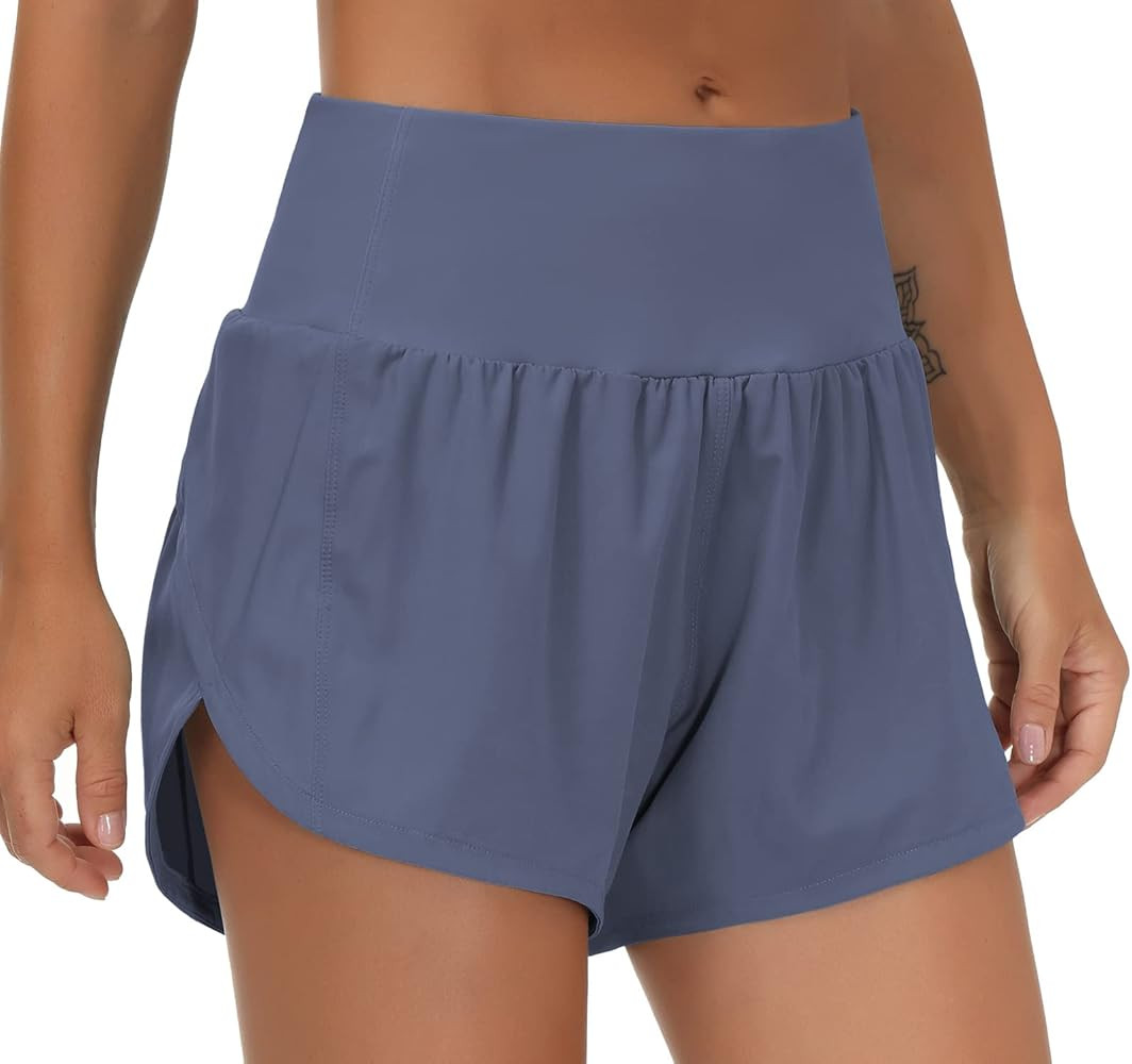 THE GYM PEOPLE Womens High Waisted Running Shorts Quick Dry Athletic Workout Shorts with Mesh Lin... | Amazon (US)
