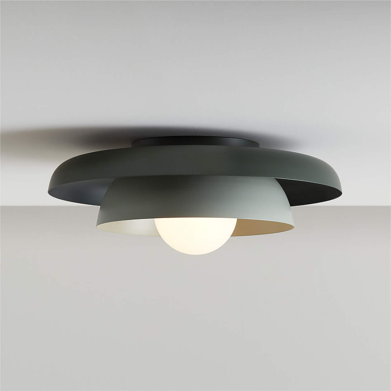 Nello White and Cream Metal Saucer 18" Kids Flush Mount Ceiling Light + Reviews | Crate & Kids | Crate & Barrel