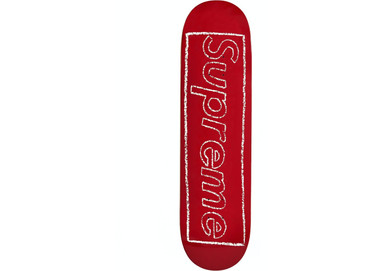 Supreme KAWS Chalk Logo Skateboard Deck Red