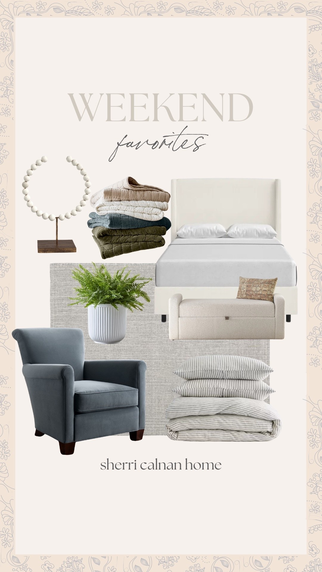 Weekend Favorites

Cloud quilt pottery barn, beige bed, blue chair, gray stripe bedding, coastal bedroom, beige bench with storage, Sherri calnan home

#LTKStyleTip #LTKHome #LTKSummerEdit