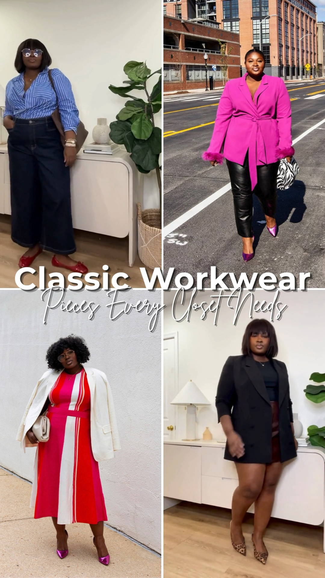 Some workdays call for polished basics, while others need a little more personality. From denim and a button-down to a bold midi dress and tailored blazer, these looks show how simple wardrobe staples can create completely different work outfits.   workwear outfit ideas, office outfits for women, classic office style, business casual fashion, professional outfit ideas, work wardrobe, plus size office outfits

#LTKootd #LTKSeasonal #LTKWorkwear