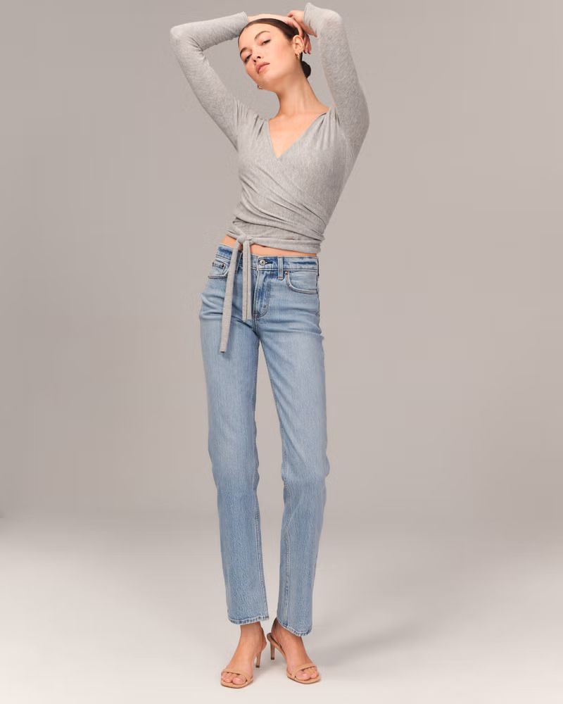 Mid Rise Straight Jean | Abercrombie & Fitch (US)