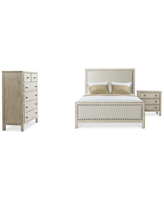 Parker Upholstered Bedroom Furniture, 3-Pc. Set (Queen Bed, Chest & Nightstand), Created for Macy... | Macys (US)