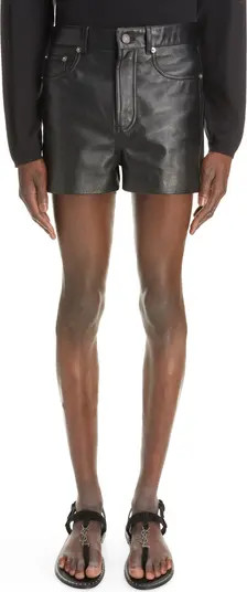 Saint Laurent Lambskin Leather Shorts | Nordstrom | Nordstrom