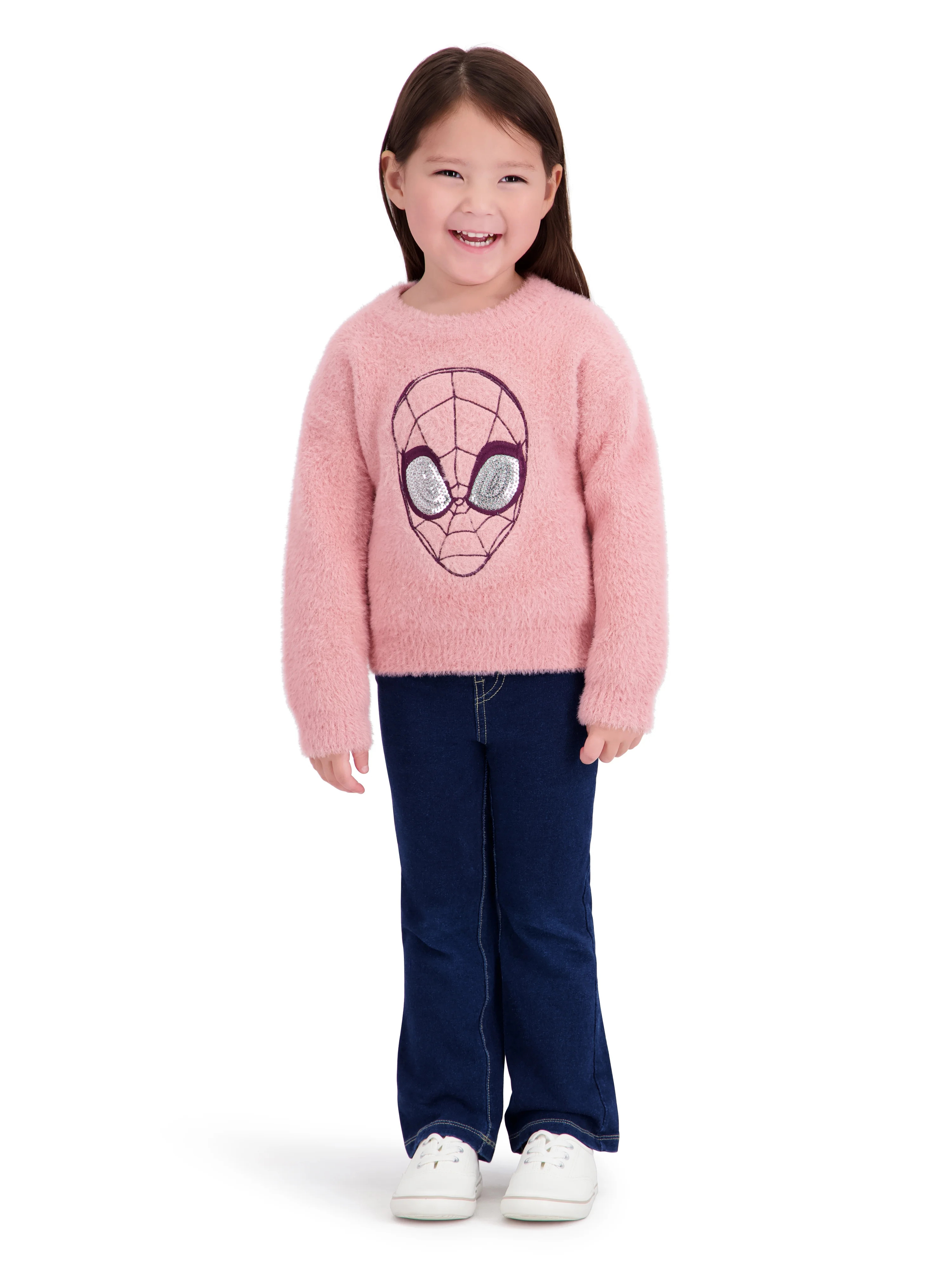 Spiderman Toddler Girls Lurex Mohair Sweater, Sizes 12 Months - 5T | Walmart (US)