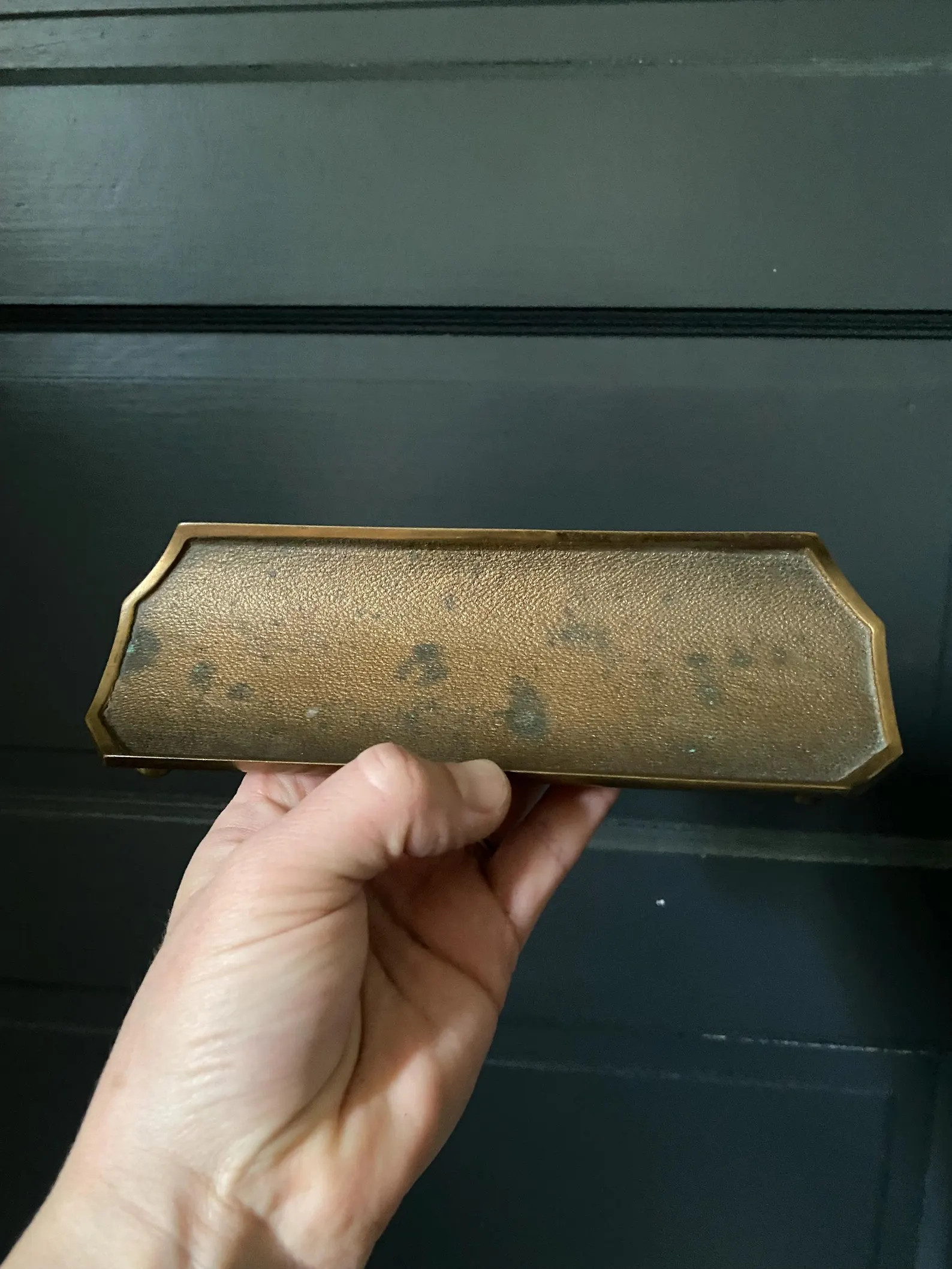 Vintage Copper/ Brass color Metal Trinket// Jewelry tray | Etsy (US)