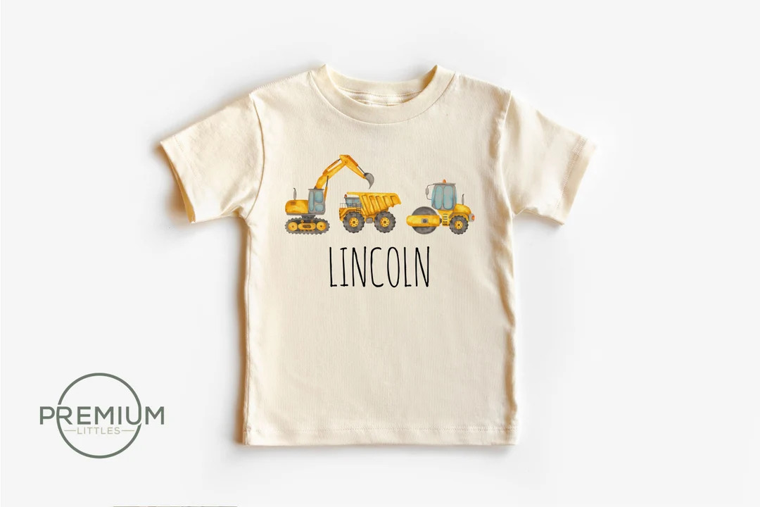 Personalized Construction Shirt - Construction Birthday Shirt - Natural Shirt or Onesie® | Etsy (US)