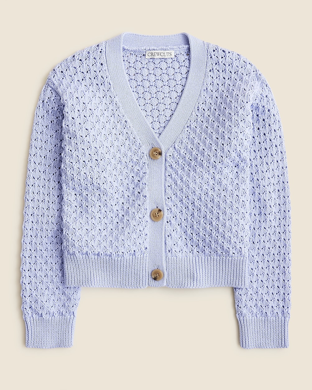 Girls' cotton crochet-stitch cardigan | J. Crew US